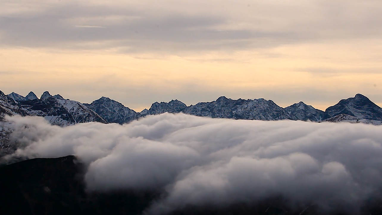 Wodospady chmur w Tatrach