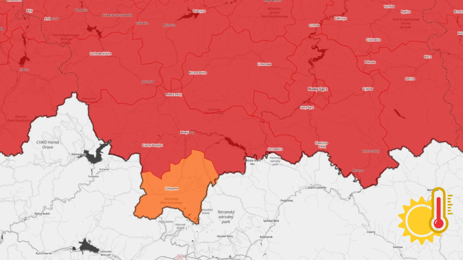mapa Polski południowej