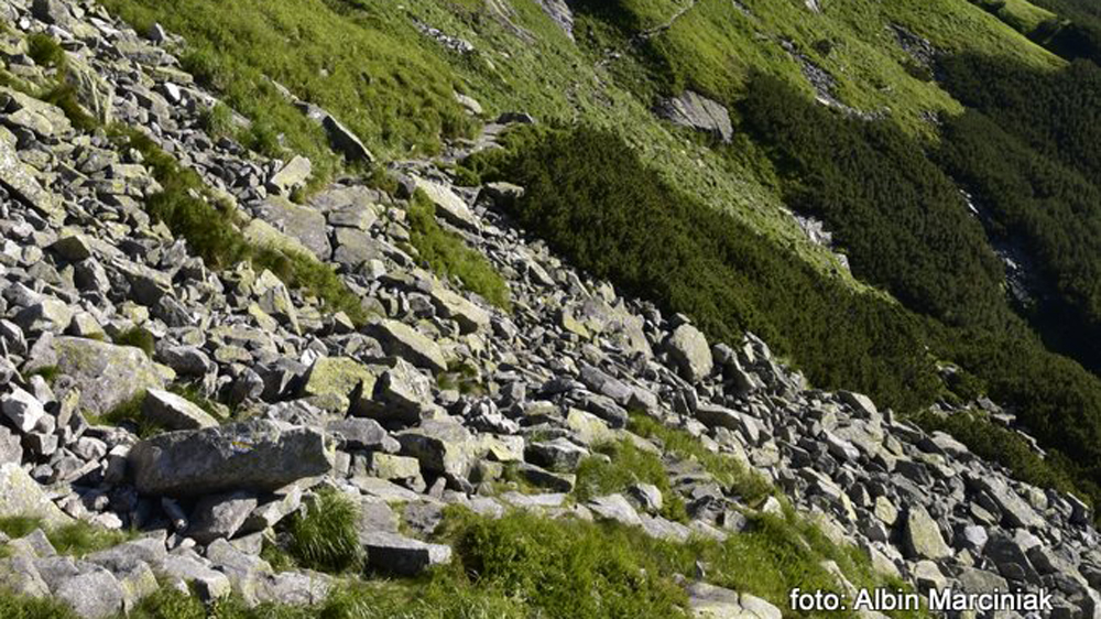 obryw skalny w Tatrach