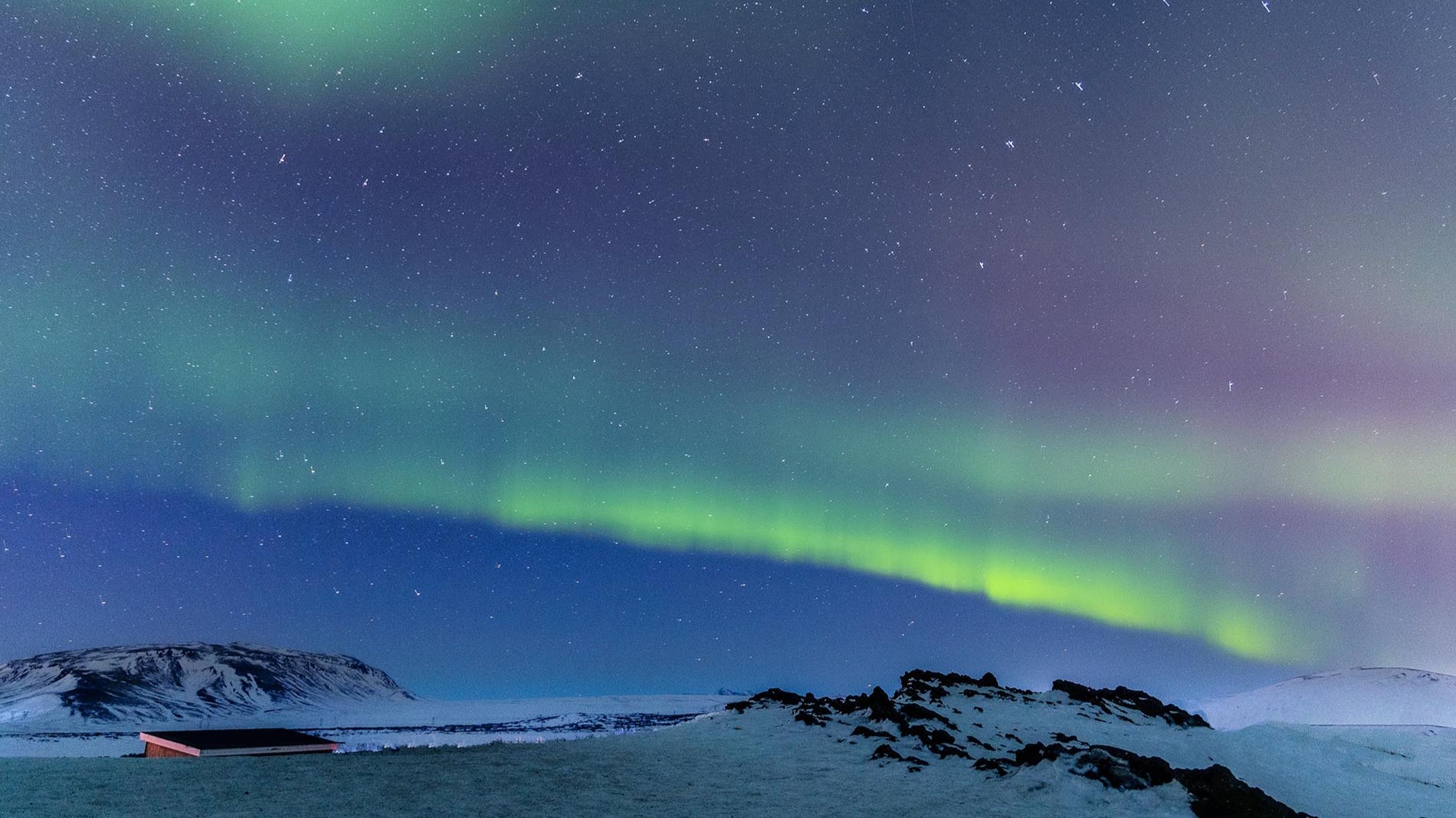 Zorza polarna na Islandii